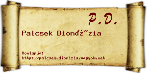 Palcsek Dionízia névjegykártya
